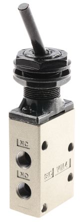 SMC Пневматический ручной клапан управления с рычагом VM400 Серия, Rc 1/8, III B