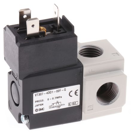 Соленойдный клапан пневматический SMC - 3/2 соленоид G VT серии 220 V ac