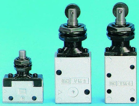SMC Плунжерный пневматический клапан ручного управления VM400 Series, Rc Rc 1/8, III B