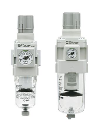 SMC AW40 Фильтр-регулятор, 5 μm, 1/2 дюйма G, Ручной, 10 бар