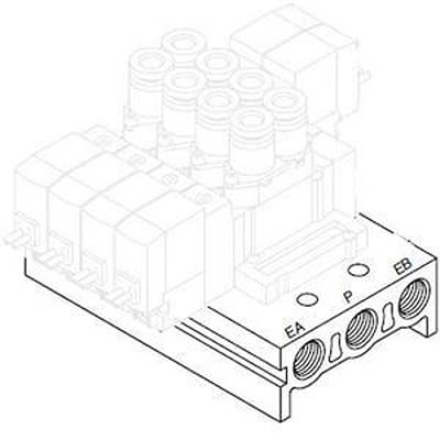 SMC SY5000 серия 6-станционный распределитель, SS5Y5-41-06-01F-Q