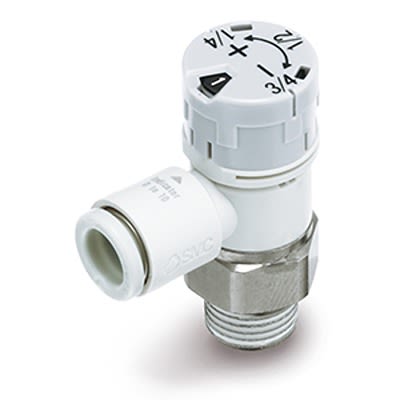 SMC AS-FS Series Регулятор скорости, AS3201FS-02-08SA, Вход Мужской, Резьбовой R R 1/4, Выход Женский Трубка