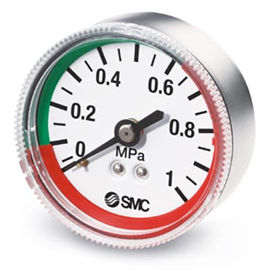 SMC R 1/4 в Манометре, 42.5 мм, 0.1 MPa