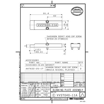 SMC VVS7040, VVS7040-11A VS7-6 4/5-портовые электромагнитные клапанные распределители