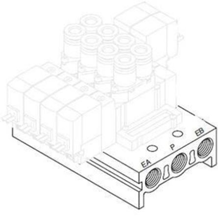 Серия SMC SY5000 5-станционный G Коллектор для использования с электромагнитными клапанами SY5000 Серии
