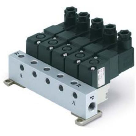 SMC Манифольдная база EVV307-01-062-01F-F, 24 V dc 1/8 in, 1/8 in