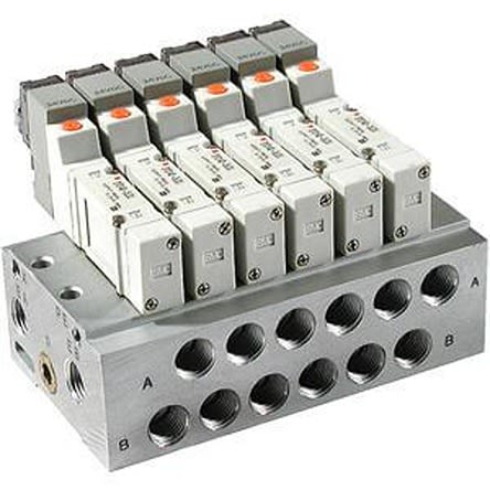 SMC SY3000 серия 6 станций G Коллектор для использования с 5 Портовым Электромагнитным Клапаном
